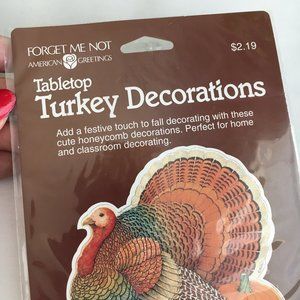 Tabletop Turkey Decorations 2 Turkeys Vintage American Greetings Thanksgiving